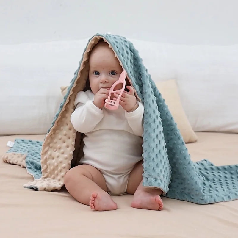 Couverture Bébé - BabyBlanket™ - Bleu et Beige