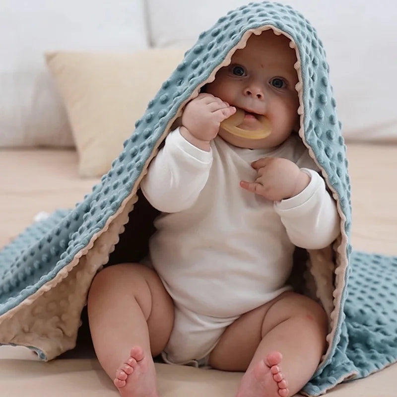 Couverture Bébé - BabyBlanket™ - Bleu et Beige