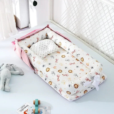 berceau bébé rose portable