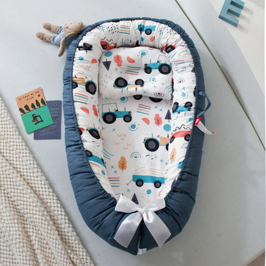 Berceau Bébé - NidPortableBébé™ - Voiture Bleue - Ania Shop